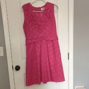 Pink Sleeveless Dress with Ruffle Detail